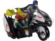 1966 Batcycle Elite Edition and Side Car with Batman and Robin Figures 1/12 Diecast Model Hotwheels CMC85