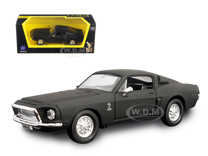 1968 Ford Shelby Mustang GT 500 KR Matt Black 1/43 Diecast Model Car Road Signature 94214