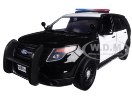 2015 Ford Interceptor Unmarked Police Car Black/White 1/24 Diecast Model Car Motormax 76958