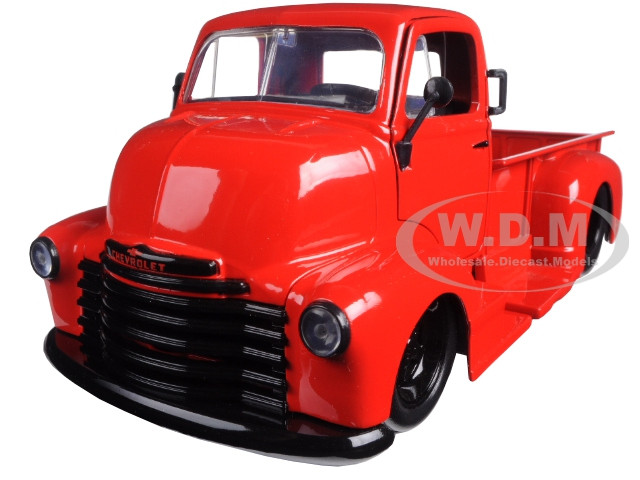 1952 Chevrolet COE Pickup Truck Red with Black Wheels 1/24 Diecast Model by Jada 97046