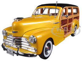 1948 Chevrolet Woody Wagon Fleetmaster Gold 1/24 Diecast Model Car Welly 22083