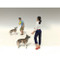 Woman and Dog 2 Piece Figure Set For 1:18 Scale Models American Diorama 23890