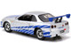 Brian s Nissan Skyline GT R R34 Silver Blue Stripes Fast & Furious Movie 1/32 Diecast Model Car Jada 97184