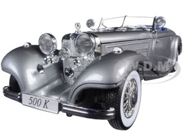 1936 Mercedes 500K Special Roadster Grey 1/18 Diecast Model Car Maisto 36862