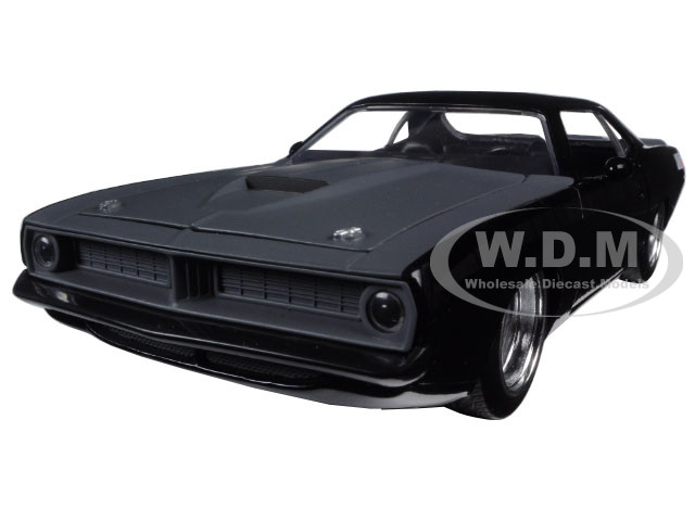 Letty's Plymouth Barracuda Matt Black "Fast & Furious 7" Movie 1/24 Diecast Model Car Jada 97195