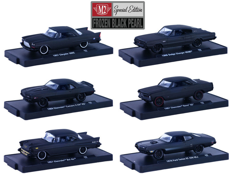 Auto Drivers Frozen Black Pearl Set of 6 pieces Series 35 1/64 Diecast Model Cars M2 Machines 11228-35