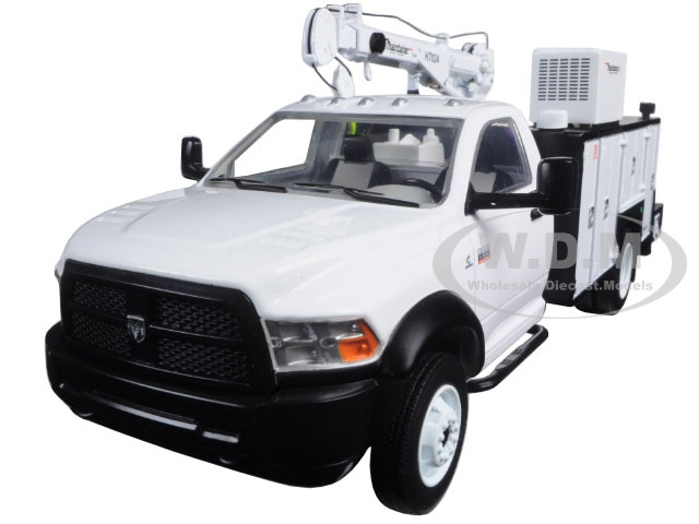 RAM 5500 with Maintainer Service Body White 1/34 Diecast Model First Gear 10-4060