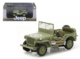1944 Jeep Willys C7 U.S. Army Green with Star on Hood 1/43 Diecast Model Car Greenlight 86307