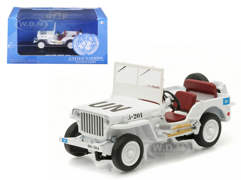 1944 Jeep Willys UN United Nations White 1/43 Diecast Model Car Greenlight 86308