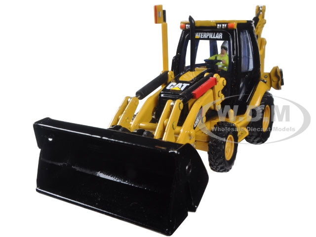 CAT Caterpillar 420E Center Pivot Backhoe Loader with Working Tools with Operator Core Classics Series 1/50 Diecast Model Diecast Masters 85143 C