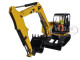 CAT Caterpillar 308E2 CR SB Mini Hydraulic Excavator with Working Tools and Operator High Line Series 1/32 Diecast Model Diecast Masters 85239