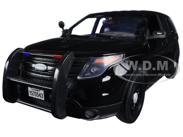 2015 Ford PI Utility Interceptor Special Service Black Police Car 1/18 Diecast Model Car Motormax 73543