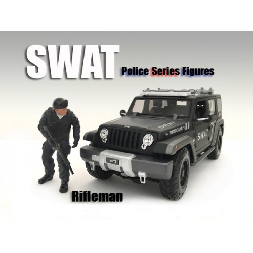 SWAT Team Rifleman Figure For 1:24 Scale Models American Diorama 77470
