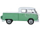 Volkswagen Type 2 (T1) Double Cab Pickup Truck White and Green 1/24 Diecast Model Car Motormax 79343