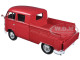 Volkswagen Type 2 (T1) Double Cab Pickup Truck Wax Red 1/24 Diecast Model Car Motormax 79343
