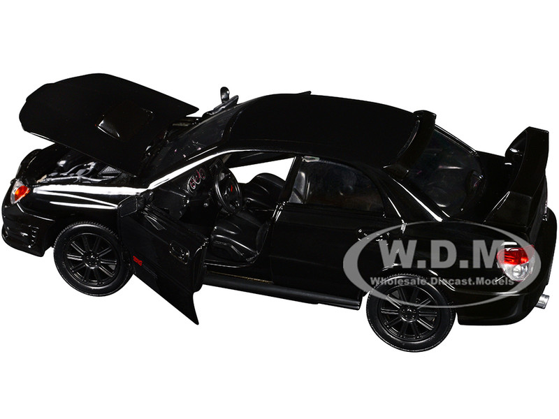 SUBARU IMPREZA WRX STI BLACK 1/24 DIECAST MODEL CAR BY MOTORMAX
