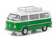 1977 Volkswagen Type 2 Bus (T2B) Sumatra Green with Roof Rack and Stripes 1/64 Diecast Model Car Greenlight 29840 F