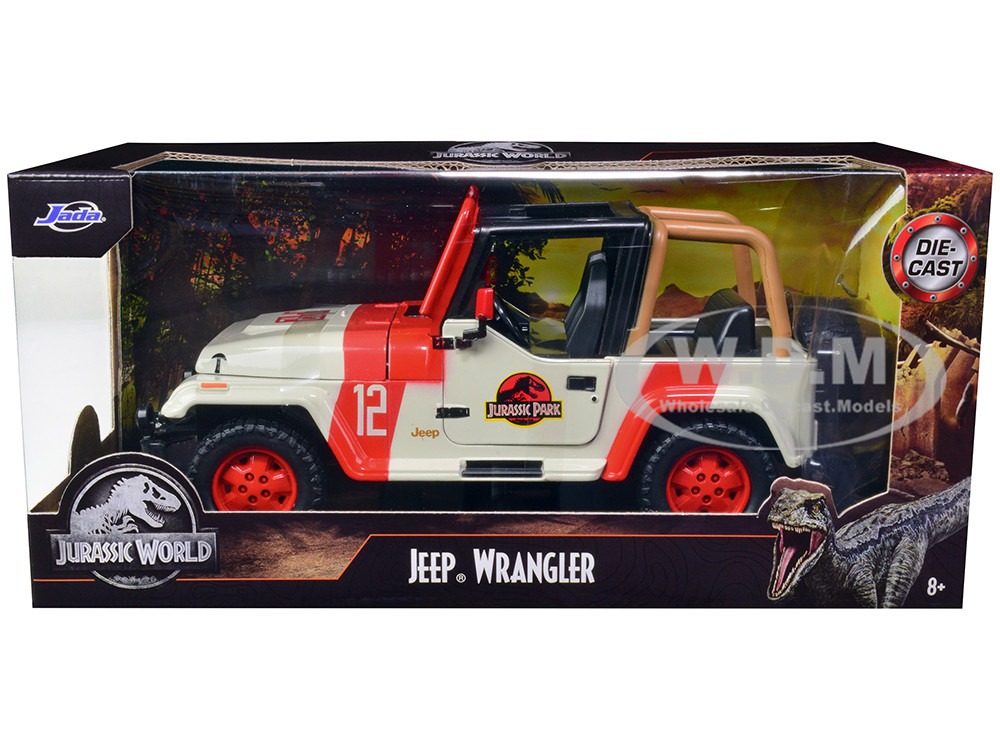 1992 Jeep Wrangler #12 White and Red Jurassic World Movie 2015