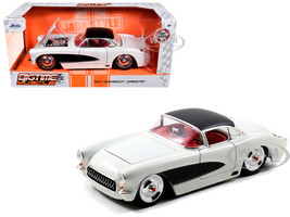 1957 Chevrolet Corvette Black White Top Wolfman Diecast Figure