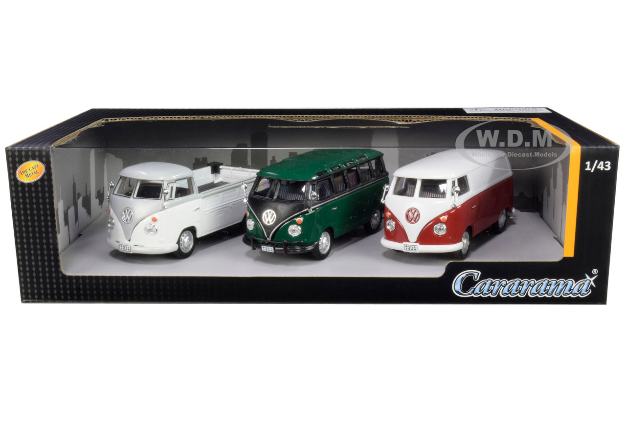 VOLKSWAGEN Buses 3 Piece Gift Set 1/43 Diecast Model Cars by Cararama 35308 for sale online