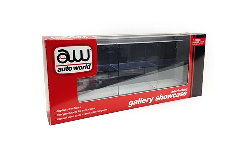 6 CAR INTERLOCKING DISPLAY SHOW CASE FOR 1//64 SCALE MODELS BY AUTOWORLD AWDC003