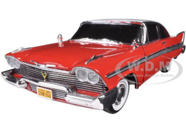 1958 Plymouth Fury Red with White Top Night Time Version Christine 1983 Movie 1/18 Diecast Model Car Autoworld AWSS102