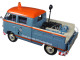 Volkswagen Type 2 (T1) Delivery Pickup Truck Blue/Orange "Kundendienst" 1/24 Diecast Model Car Motormax 79555