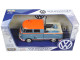 Volkswagen Type 2 (T1) Delivery Pickup Truck Blue/Orange "Kundendienst" 1/24 Diecast Model Car Motormax 79555