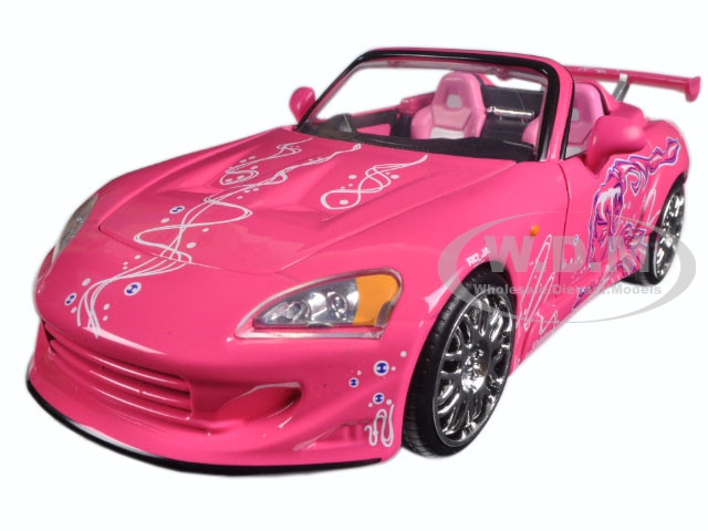 Suki's 2001 Honda S2000 Convertible Pink with Graphics Fast & Furious Movie  1/24 Diecast Model