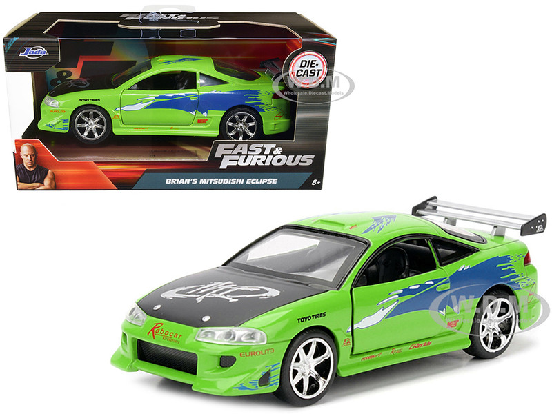 Brian's 1995 Mitsubishi Eclipse Green Fast & Furious Movie 1/32 Diecast ...