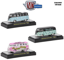 Auto Thentics 3 Cars Set Volkswagen Series WITH CASES 1/64 Diecast Model Cars M2 Machines 32500-MJS02