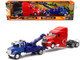 Peterbilt Model 335 Tow Truck Blue and Peterbilt Model 387 Cab Red 1/43 New Ray SS-15053