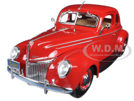 1939 Ford Deluxe Tudor Red 1/18 Diecast Model Car Maisto 31180