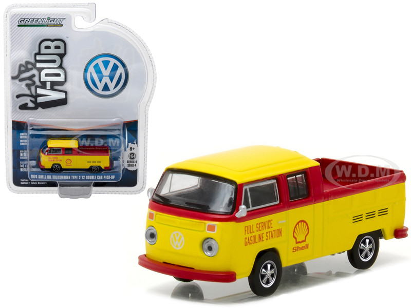 1976 Volkswagen Type 2 T2 Crew Cab Pickup Shell Oil 1 64 Diecast