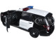 2015 Ford Police Interceptor Utility Black White Flashing Light Bar Front Rear Lights 2 Sounds 1/24 Diecast Model Car Motormax 79536