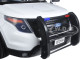 2015 Ford Police Interceptor Utility White with Flashing Light Bar, Front and Rear Lights and 2 Sounds 1/18 Diecast Model Car Motormax 73995