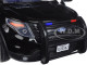 2015 Ford Police Interceptor Utility Black and White with Flashing Light Bar, Front and Rear Lights and 2 Sounds 1/18 Diecast Model Car Motormax 73996