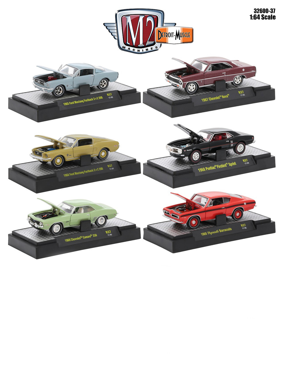 Release 45 New M2 Machines Detroit Muscle 1:64 Diecast Model Cars