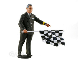 1950-1970's Director of the Course Standing with Checker Flag Figurine for 1/18 Lemans Miniatures FLM180022