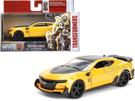 2016 Chevrolet Camaro Yellow Bumblebee Robot on Chassis Transformers The Last Knight 2017 Movie 1/32 Diecast Model Car Jada 98393