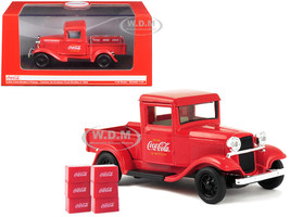 1934 Ford Model A Pickup Truck Red 6 Bottle Cartons Coca-Cola 1/43 Diecast Model Car Motorcity Classics 443743