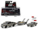 2015 Ford F-150 with 1967 Custom Ford Mustang "Eleanor" on Flatbed Trailer "Gone in Sixty Seconds" Movie (2000) Hollywood Hitch & Tow Series 3 1/64 Diecast Model Cars Greenlight 31030 C