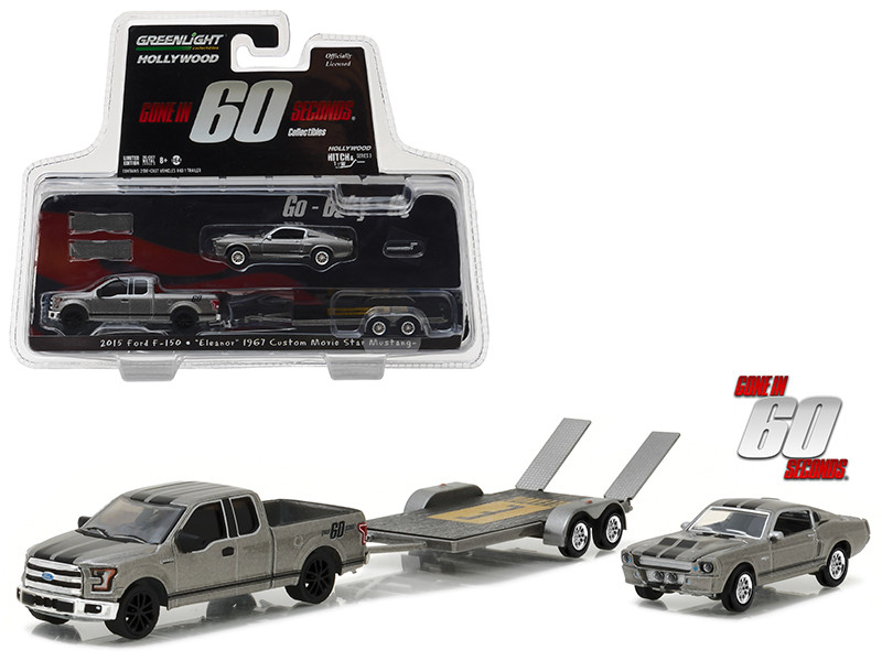 GONE IN 60 SECONDS GREENLIGHT Hollywood Hitch & Tow 1:64 Eleanor & Trailer 