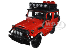 Toyota FJ40 Land Cruiser Red "4x4 Overlanders" Series 1/24 Diecast Model Car Motormax 79137