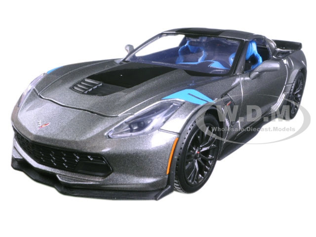 2017 Chevrolet Corvette Grand Sport Metallic Grey 1/24 Diecast Model Car Maisto 31516