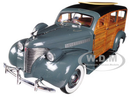 1939 Chevrolet Woody Surf Wagon Granville Gray with Surf Board d1/18 Diecast Model Car Sunstar 6177