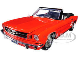 1964 1/2 Ford Mustang Convertible Orange Timeless Classics 1/18 Diecast Model Car Motormax 73145