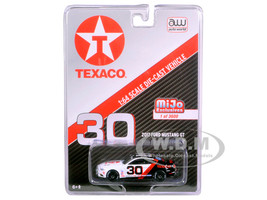 2017 Ford Mustang GT Texaco Racing #30 Black and White Limited Edition to 3600pcs 1/64 Diecast Model Car Autoworld CP7438