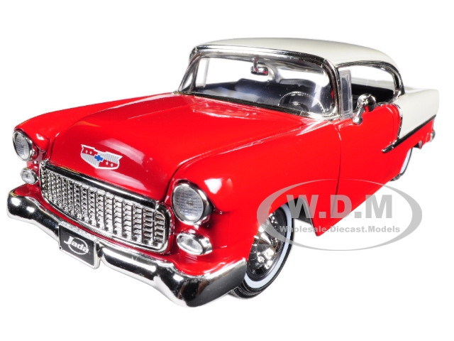 1955 Chevrolet Bel Air Hard Top Red Showroom Floor 1/24 Diecast Model Car Jada 98887