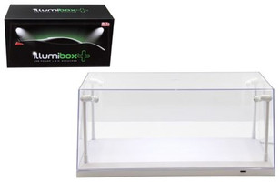 Collectible Display Show Case with LED Lights for 1/18 1/24 Models with White Base Illumibox 14005